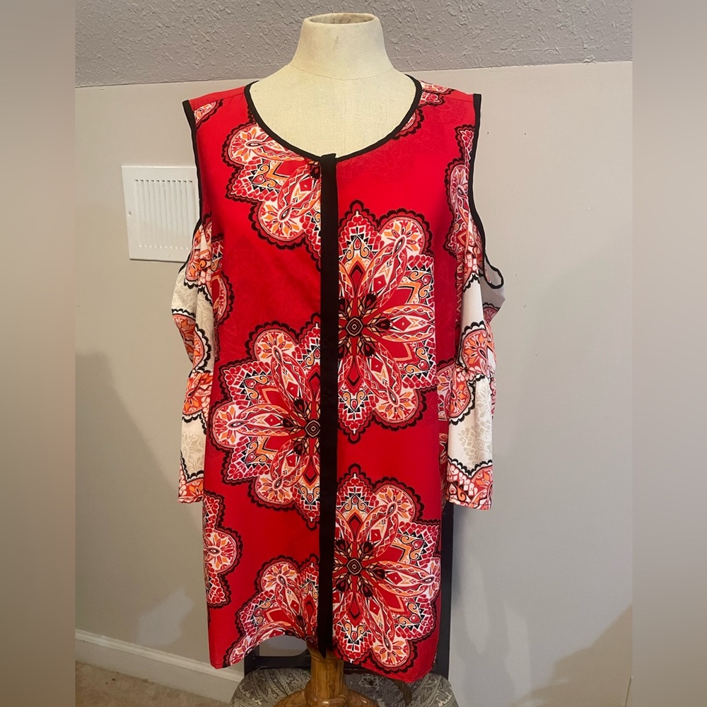 Chicos size 3 red and black blouse